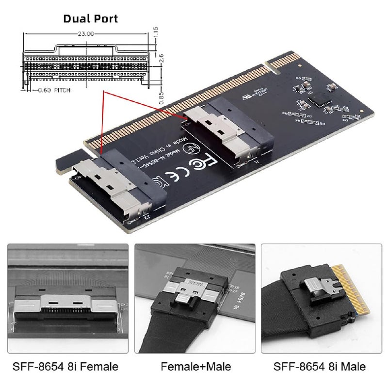 Cablecc 74Pin Dual Slimline SFF-8654 Low Profile to PCIE4.0 PCIE 16X Express 3.0 Raid Card VROC Raid0 Hyper Adapter - Image 2